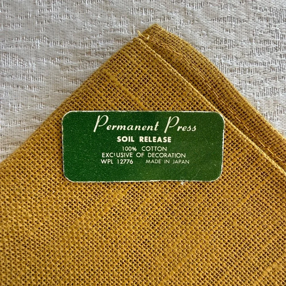 8pc‎ Vintage Japanese MCM Woven Placemats Napkins Set 4 Mustard Gold